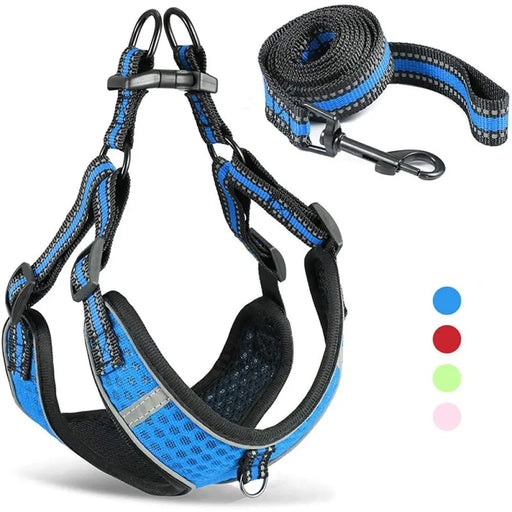 Adjustable Reflective Breathable Soft Air Pet Harness Leash