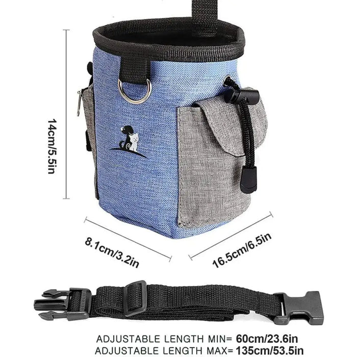 Adjustable Waist Strap Built-in Poop & Treat Training Bag