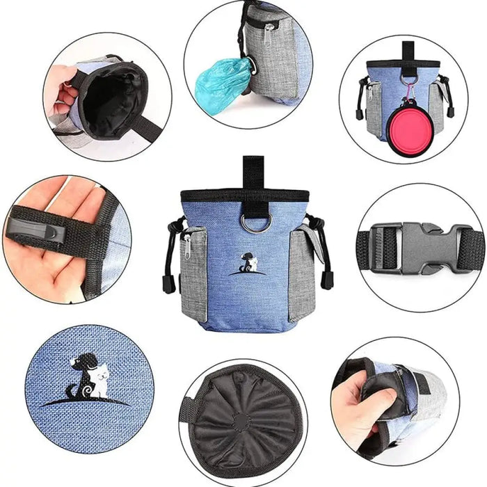 Adjustable Waist Strap Built-in Poop & Treat Training Bag