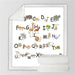 Alphabet Sherpa Fleece Blanket Letters Russian Throw For