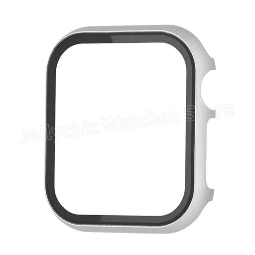Aluminum Metal Bumper Tempered Glass+ Cover For Apple Watch