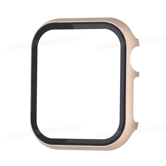 Aluminum Metal Bumper Tempered Glass+ Cover For Apple Watch