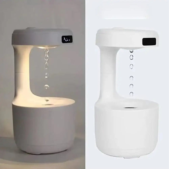 Anti-gravity Droplet Humidifier With Led Smart Display Clock