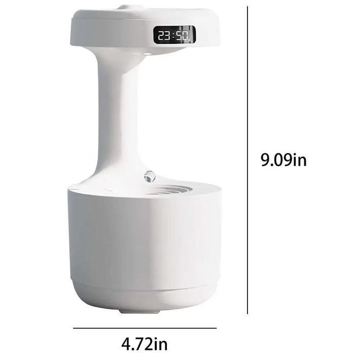 Anti-gravity Droplet Humidifier With Led Smart Display Clock