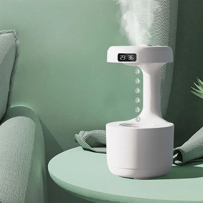 Anti-gravity Droplet Humidifier With Led Smart Display Clock