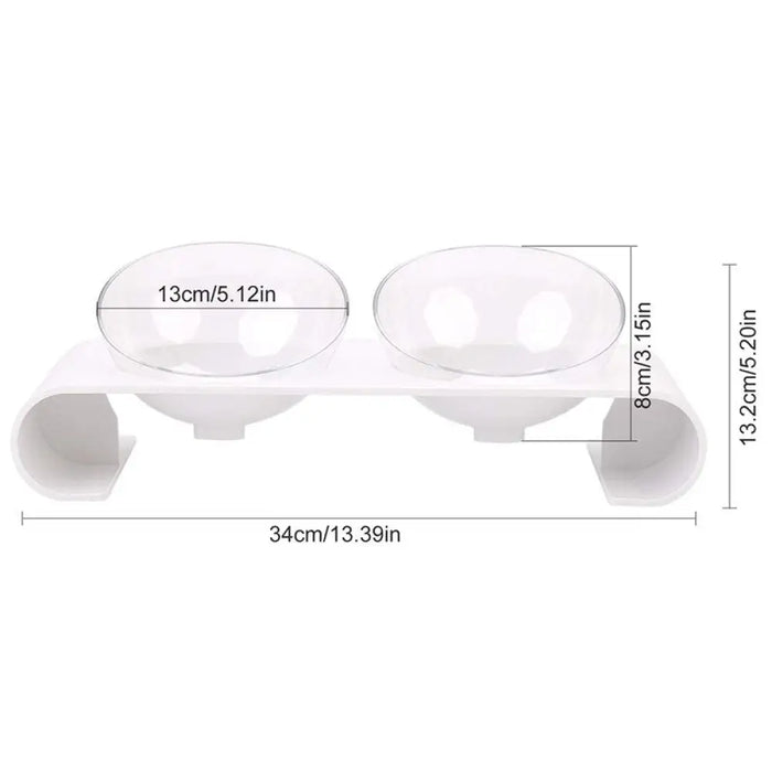 Anti-skid Removable 15° Tilted Raised Food Water Cat Bowl