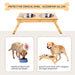 Anti-skidding Adjustable Bamboo Pet Feeder Double Dog Bowls