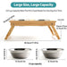 Anti-skidding Adjustable Bamboo Pet Feeder Double Dog Bowls