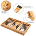 Anti-skidding Adjustable Bamboo Pet Feeder Double Dog Bowls