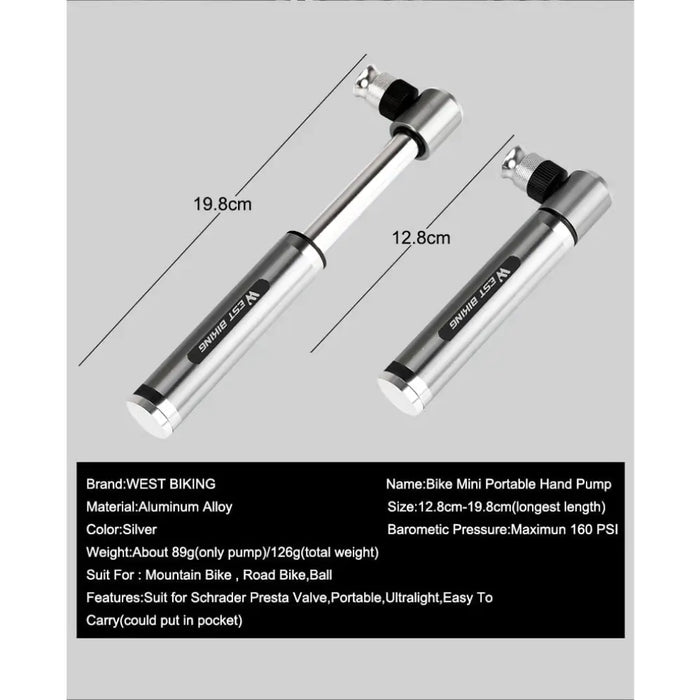 Anti-slip Mini Portable Bicycle Air Pump