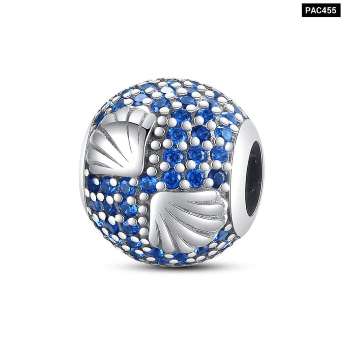 Authentic 925 Sterling Silver Blue Eagle Wings Round Charms Beads Fit Original Pandora Bracelet DIY Jewelrys For Women