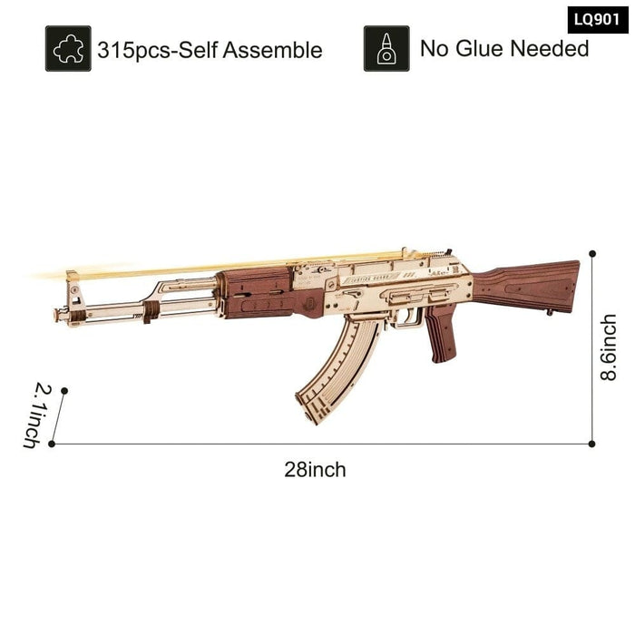Automatic Rifle Ak47 3D Wooden Gun Funny Diy Building Block Toys For Kids Adults Justice Guard Wooden Puzzle