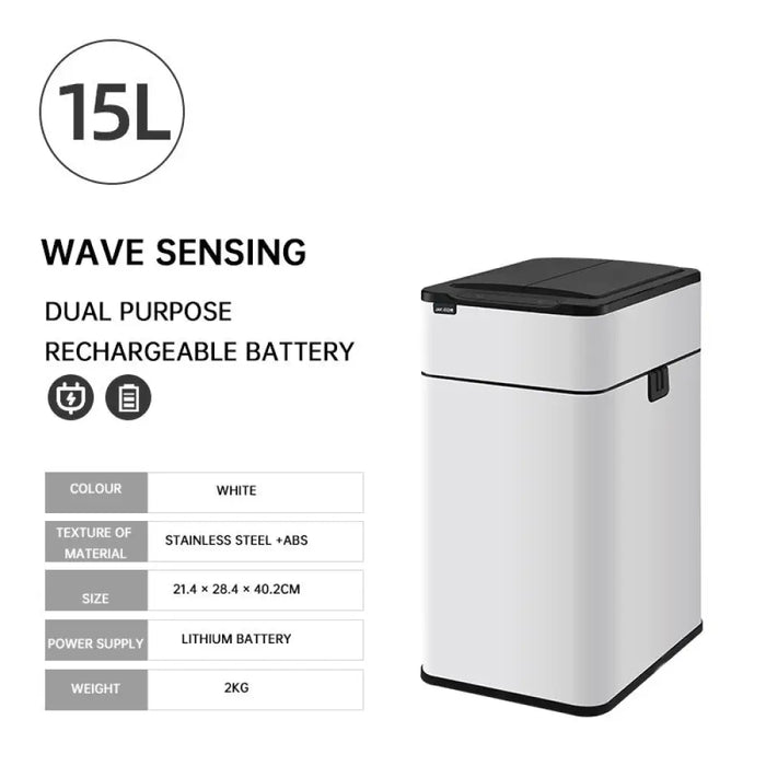 Automatic Smart Large Capacity Induction Trash Can With Lid