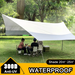 Awning Waterproof Tarp Tent Sun Shade Garden Canopy & Poles