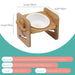 Cat Bamboo Bowl Ceramic Protection Double Anti-overturning