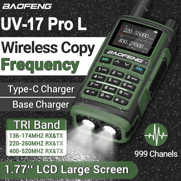 Baofeng Uv-17pro l High Power Walkie Talkie 136-520mhz Three Band Portable Handheld Two-way Radio