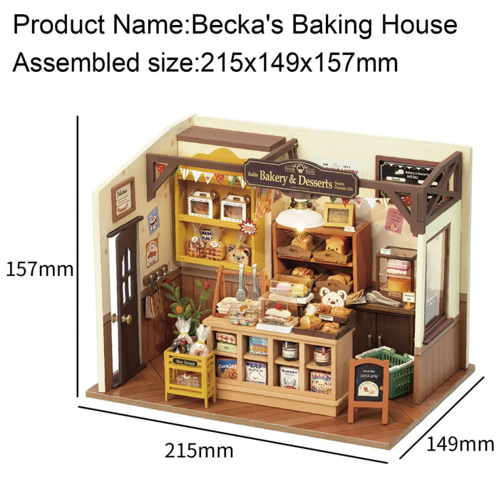 Becka'S Baking House Diy Miniature House For Kids Children 3D Wooden Assembly Toys Easy Connection