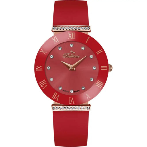 Bellevue E.118 Ladies Quartz Watch Red 26mm