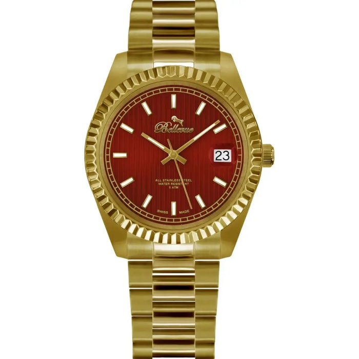 Bellevue H.18 Ladies Quartz Watch Red 30mm