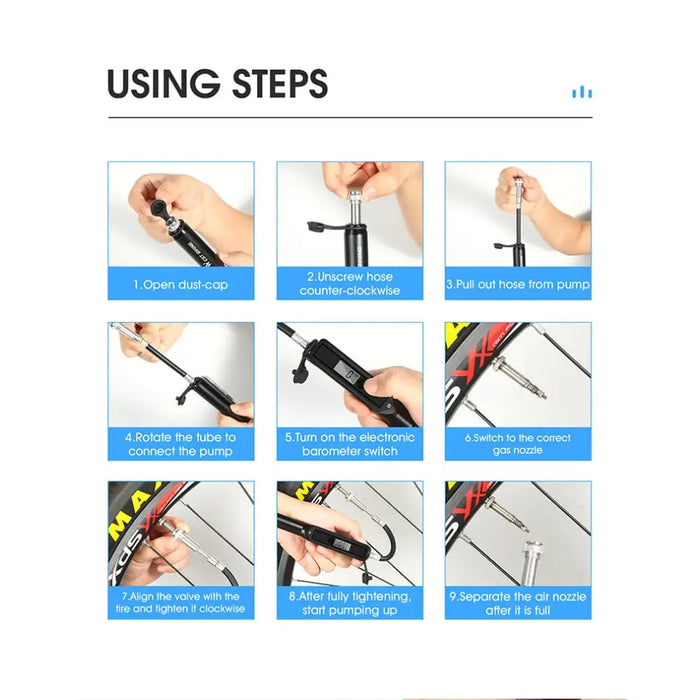 Bike Pump With Digital Display Gauge