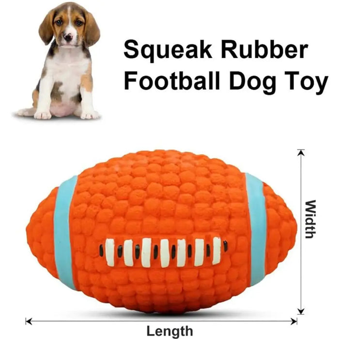 Bite-resistant Floatable Bouncy Squeaker Football Toy