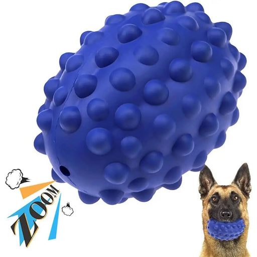 Bite-resistant Natural Rubber Squeaker Pet Chew Ball Toy For