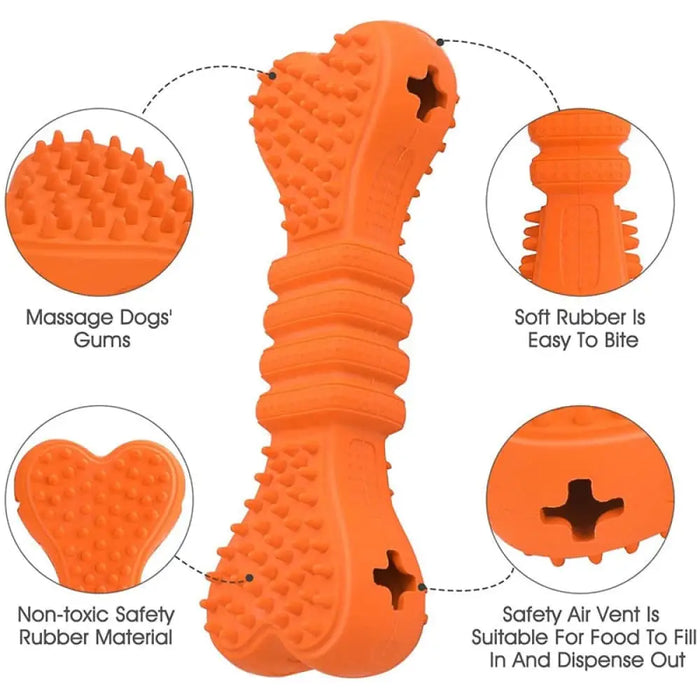 Bite Resistant Safe Food Dispensing Rubber Dog Chew Toys