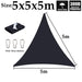 Black Waterproof Sunshade Sail 100% Polyester Sun Outdoor