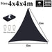 Black Waterproof Sunshade Sail 100% Polyester Sun Outdoor