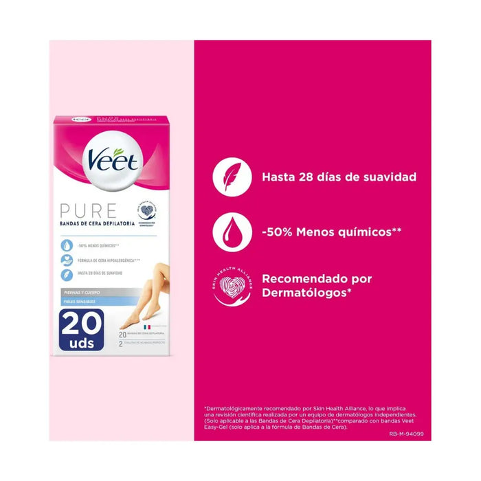 Body Hair Removal Strips Veet Sensitive Skin 20 Units