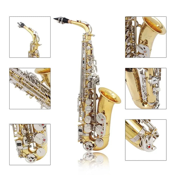 Brass Eb E-flat Alto Saxophone Sax Glossy Engraved Natural