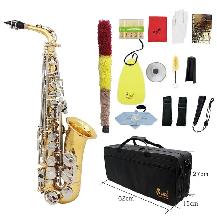 Brass Eb E-flat Alto Saxophone Sax Glossy Engraved Natural