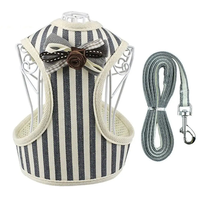 Breathable Adjustable Mesh Padded Escape-proof Striped Pet