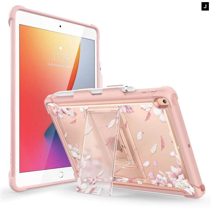 TPU Bumper Slim Clear Protective Cases with Built-in Kickstand For iPad 10.2 Case