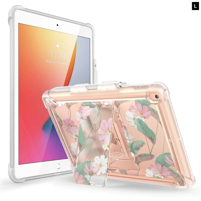 TPU Bumper Slim Clear Protective Cases with Built-in Kickstand For iPad 10.2 Case