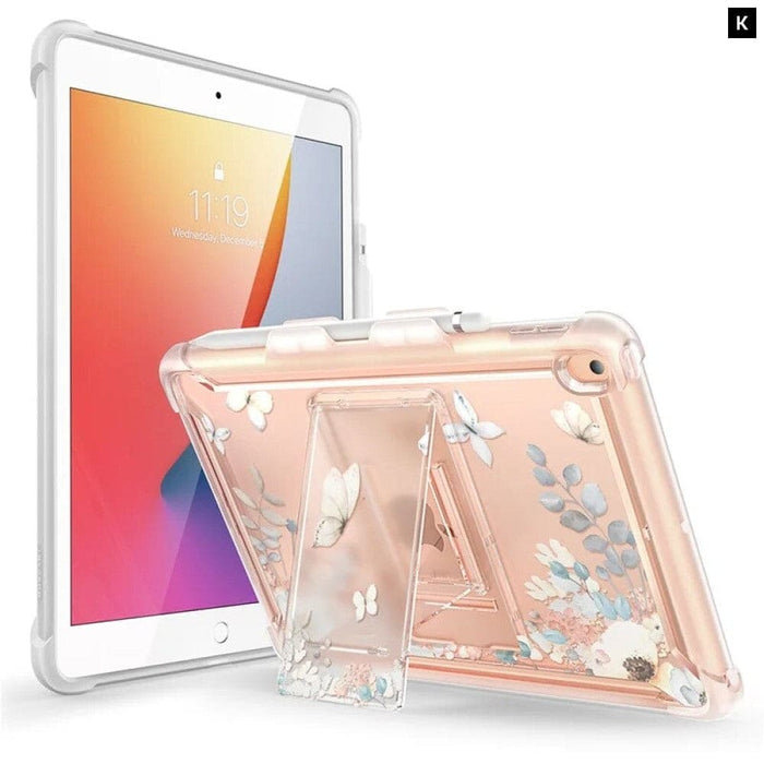 TPU Bumper Slim Clear Protective Cases with Built-in Kickstand For iPad 10.2 Case