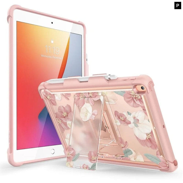 TPU Bumper Slim Clear Protective Cases with Built-in Kickstand For iPad 10.2 Case