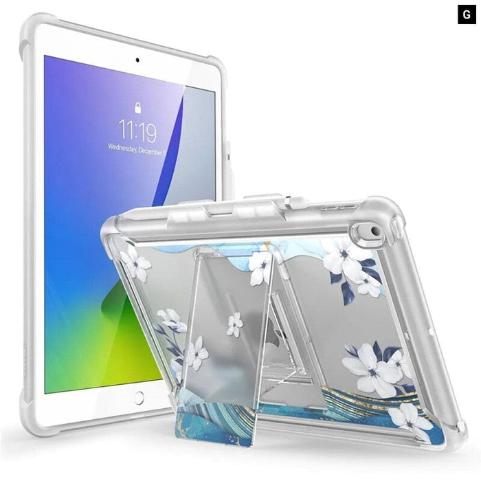 TPU Bumper Slim Clear Protective Cases with Built-in Kickstand For iPad 10.2 Case