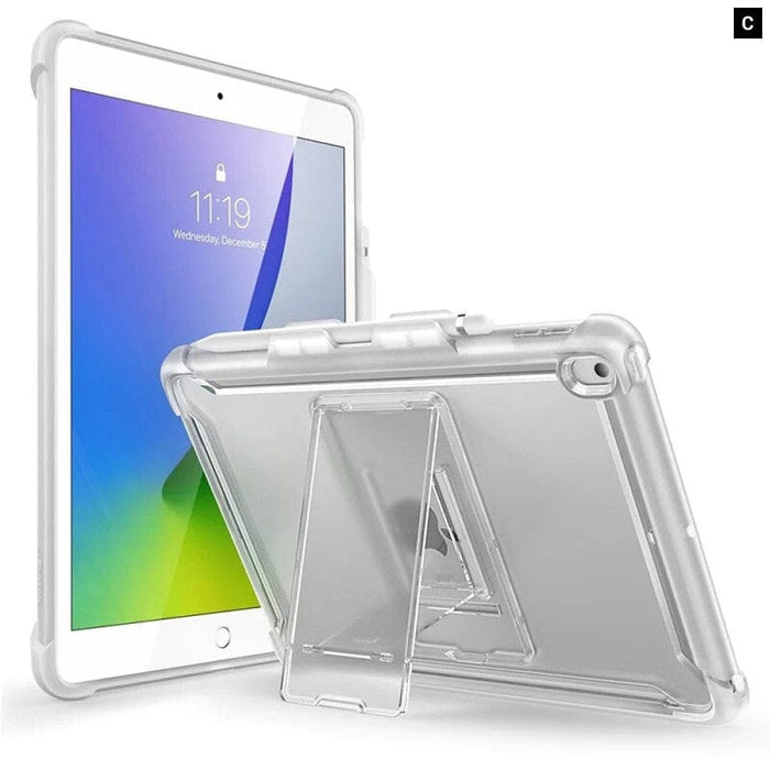 TPU Bumper Slim Clear Protective Cases with Built-in Kickstand For iPad 10.2 Case