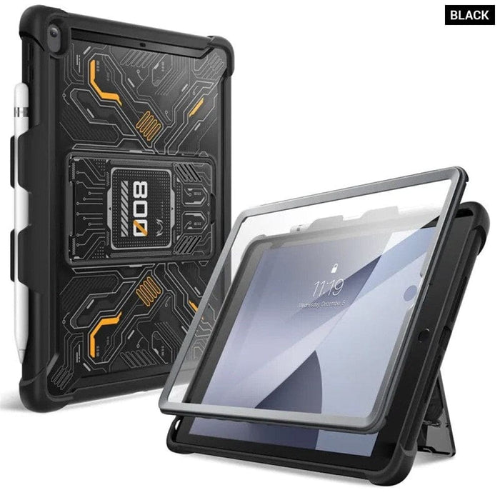 TPU Bumpers Hard Cover With Built-in Screen Protector Pencil Holder For iPad 10.2 Case (2021/2020/2019)