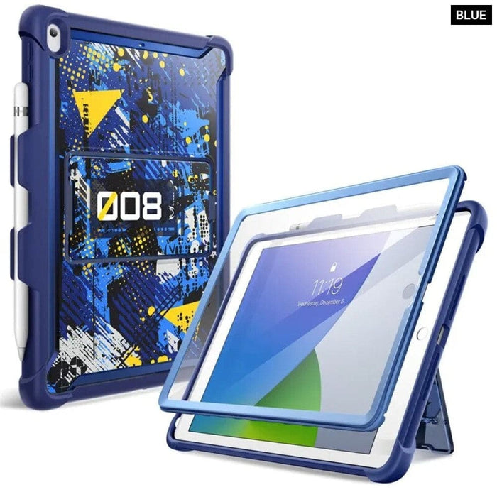 TPU Bumpers Hard Cover With Built-in Screen Protector Pencil Holder For iPad 10.2 Case (2021/2020/2019)