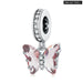 Butterfly Dream Pink Zircon 925 Sterling Silver Charm