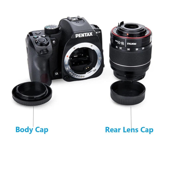 PK Camera Front Body Cap+Rear Lens Cap Cover For Pentax DS2 D DL DL2 K10D K20D K100D K110D K200D K100D K-r x m K-Mount Lens