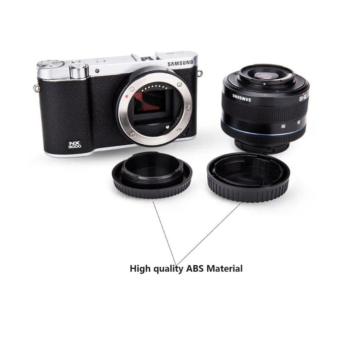 LC-NX Camera Front Body Cap+Rear Lens Cap Cover Set For Samsung NX Series Mount Lens DSLR Cameras