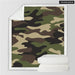 Camo Fleece Throw Blanket Brown Green Camouflage Sherpa