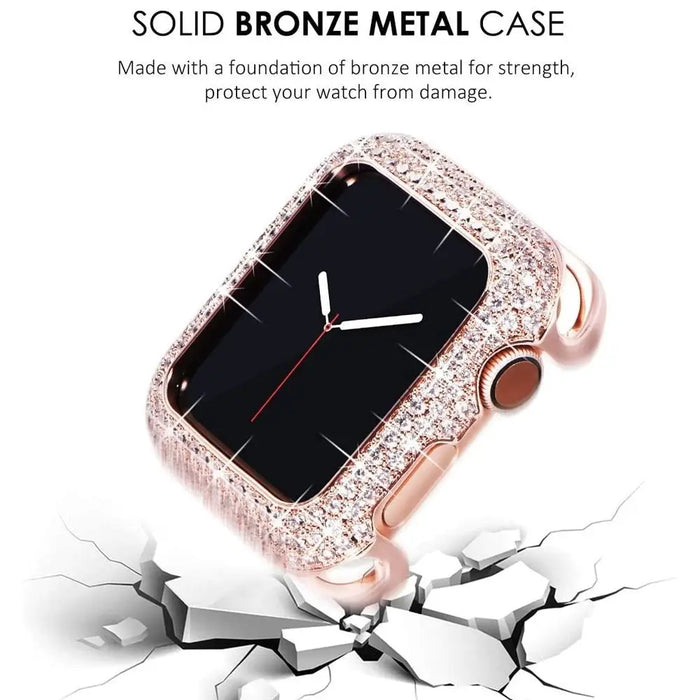 Carved Copper Diamond Bling Bumper Case For Apple Iwatch