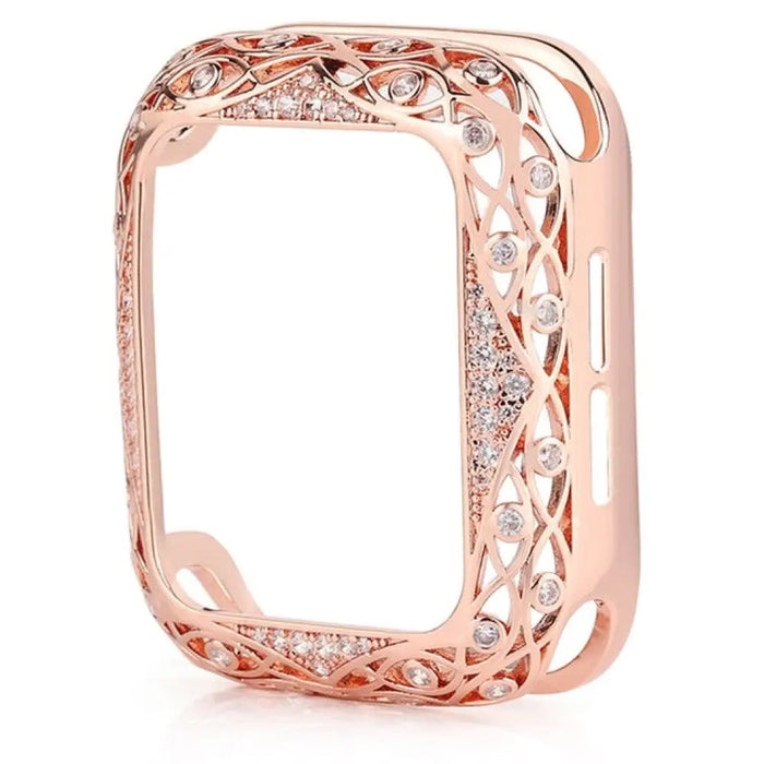 Carved Copper Diamond Bling Bumper Case For Apple Iwatch