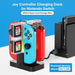 Charging Dock Led Indicator Joycon Charger With 8 Game Card