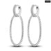 Charm Double Hoop Earrings For Women 925 Silver Sparkling