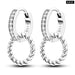 Charm Double Hoop Earrings For Women 925 Silver Sparkling